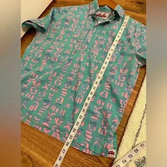 Chubbies The Nutter Pullover Shirt Men Small Surfer Hawaiian Blue Quarter Button - Picture 8 of 10